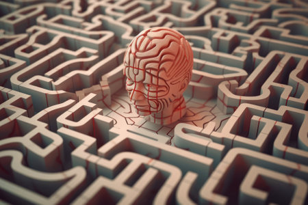 brain in a maze, mind games generative ai.の素材