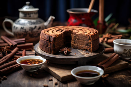 sweet cookie with cinnamon generative ai.の素材