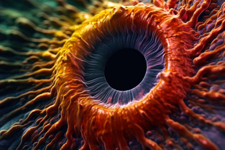 abstract colorful melted eye generative ai.の素材