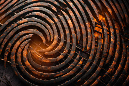 spiral grill grate background generative ai.の素材
