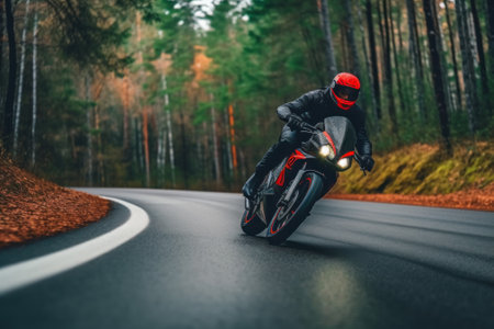 travel on a sports bike generative ai.の素材