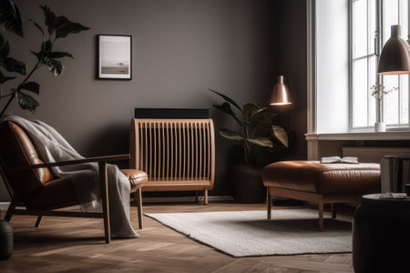 modern home cozy room generative ai.の素材