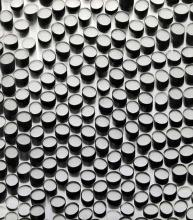 Lots of little black and white stonesの写真素材