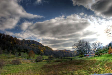 A HDR shot of the Tennessee countryside in around Thanksgiving time.の写真素材