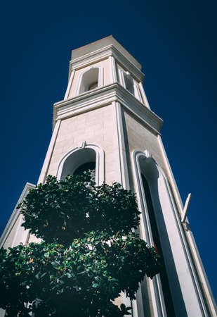 Antalya, Turkey - 10th Feburary 2019: Tower with tree in front of it in Land of Legends theme mall.のeditorial素材