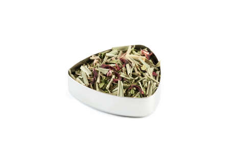 Mint, lemongrass, and hibiscus petals tea mixの写真素材