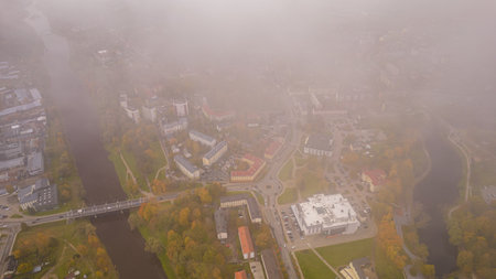 Aerial view of the city of Gdansk in Poland.の写真素材