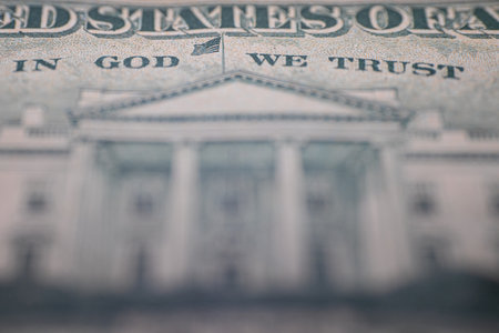 Macro shot of one hundred dollar banknote with shallow depth of field
