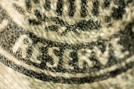 Macro shot of a 20 dollar bill. Shallow depth of field.の写真素材