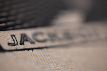 Close up of a japanese yen banknote, macro shotの写真素材