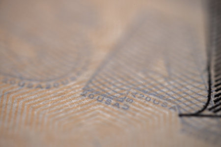 Macro detail of one hundred pesos banknote with shallow depth of field