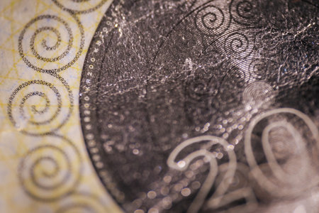 Close up of a fifty euro banknote.  Shallow depth of field.の写真素材