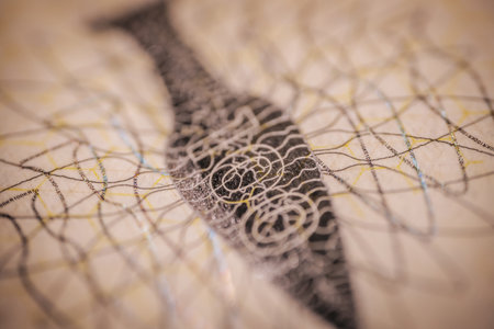 Macro shot of a hand embroidery on a fabric.の写真素材