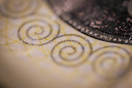 Macro shot of the surface of a banknote. Abstract backgroundの写真素材