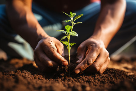 Harmony in green. sustainable nurturing for environmental growth, embracing eco-awarenessの素材
