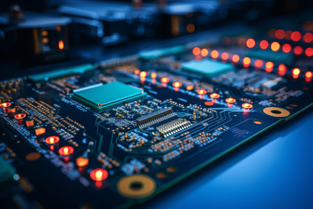 Printed circuit board workshop with automated chip mounter.の素材