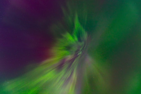 Aurora borealis, also known as the northern lights.の写真素材