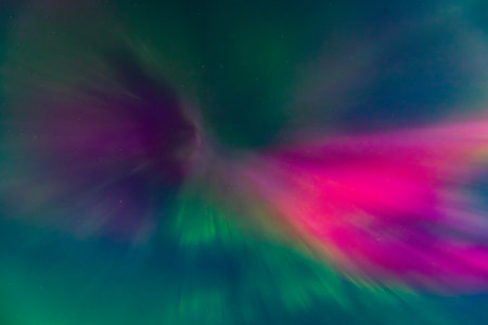 abstract colorful background with blur and bokeh defocused lightsの写真素材