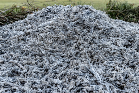 closeup of a pile of plastic waste for recycling in the countrysideの写真素材