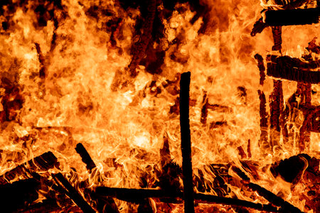 Flames or fire as a background. Fire texture. Fire backgroundの写真素材