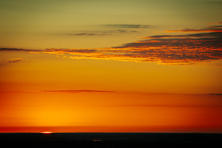 Beautiful sunset over the sea. Selective focus. Toned.