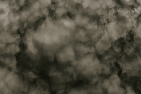 Background of abstract black color smoke isolated on white background. The wall of gray fog. 3d...