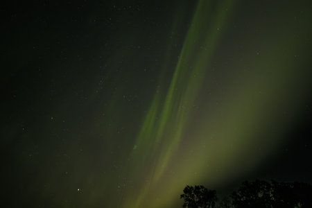 Aurora borealis, northern lights in the night sky, northern lightsの写真素材