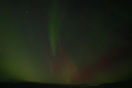 Aurora borealis, northern lights, in the night skyの写真素材