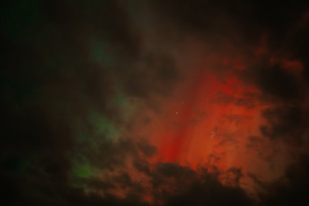 Aurora borealis, also known as the northern lights, is a constellation of the northern lights.の写真素材
