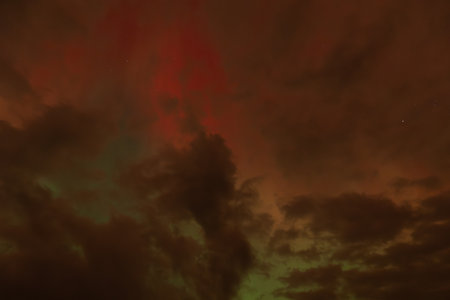 Night sky with clouds and stars. Colorful night sky with clouds and starsの写真素材