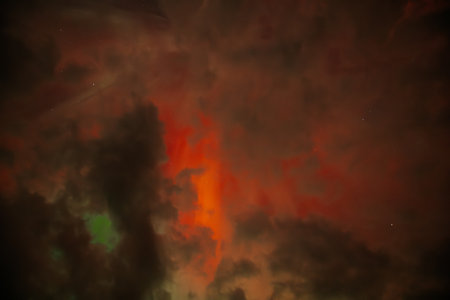 Night sky with stars and nebula.の写真素材