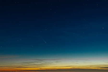 night sky with stars and constellations, beautiful photo digital pictureの写真素材