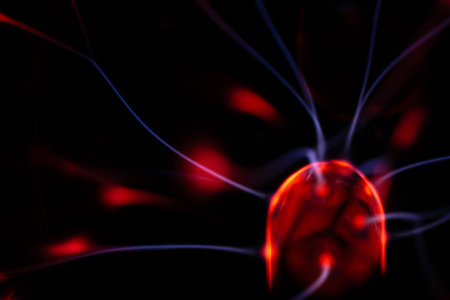 Red blood cell on black background, close up. 3D renderingの写真素材