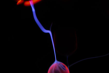 abstract background with colored lights and smoke in the dark, close upの写真素材