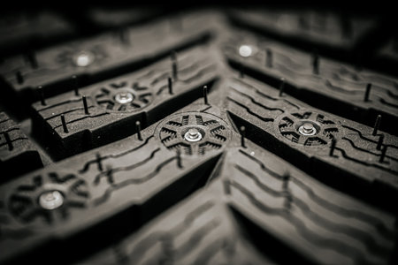 Close up shot of a car tire. Shallow depth of field.の写真素材