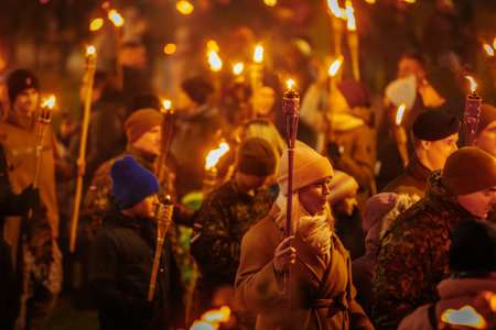candle procession in Prague, Czech Republic