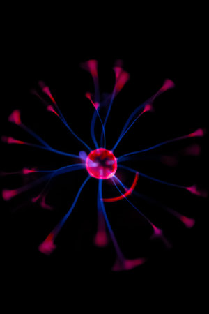 Abstract background with a luminous sphere. The concept of science, biology, medicine.の写真素材