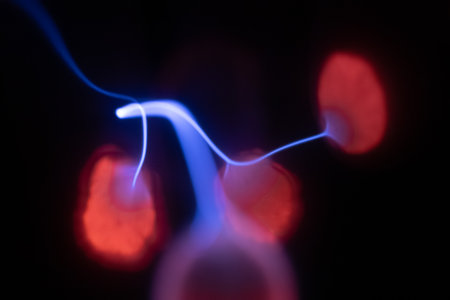 Digital illustration of spermatozoons in colour backgrounの写真素材