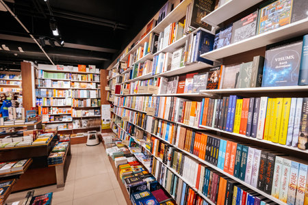 Bookshelves in Vienna Bookstoreの写真素材