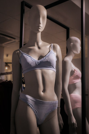 Female mannequin wearing lingerie.の写真素材