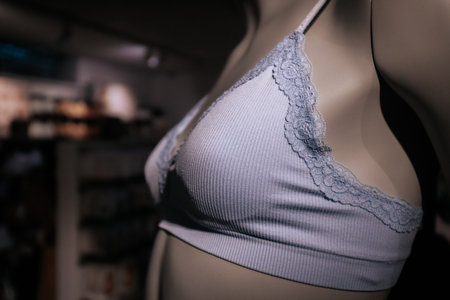 Close up of lingerie on a mannequin in a storeの写真素材