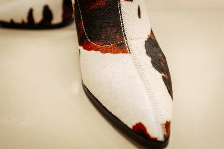 Men's shoes with a pattern on the sole close-up.
