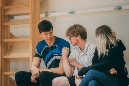 Psychotherapist working with young couple in therapy session. Psychotherapy concept.のeditorial素材