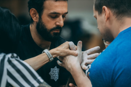 Detail of the backstage just before Francesco Scognamiglio show during Milan Women's Fashion Week in Milan.のeditorial素材