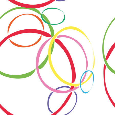 Fantasy of colorful shapes. Seamless pattern backdrop for print on paper, textiles, covers.のイラスト素材