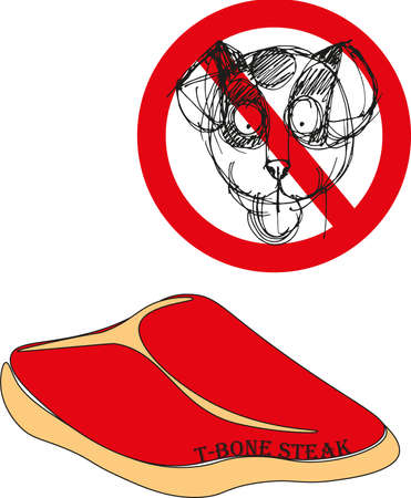 Forbidden to dogs. Illustration in cartoon style.のイラスト素材