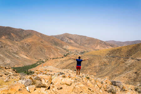 The man and the natureの写真素材
