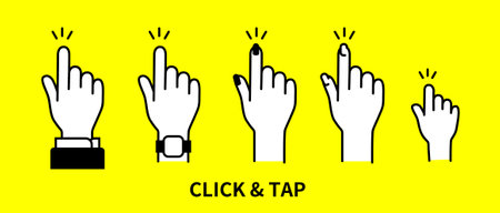 click/tap/swipe/touch/
Illustration of finger operationのイラスト素材