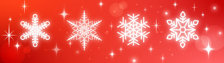 snowflake pattern, christmas decoration, ornament, glitter, background, redのイラスト素材