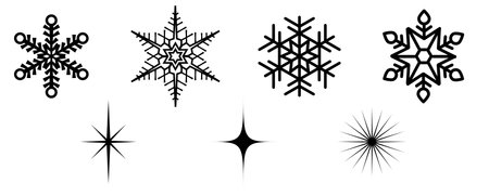 Snowflake Pattern, Christmas Decoration, Ornament, Glitter, Simple Versionのイラスト素材